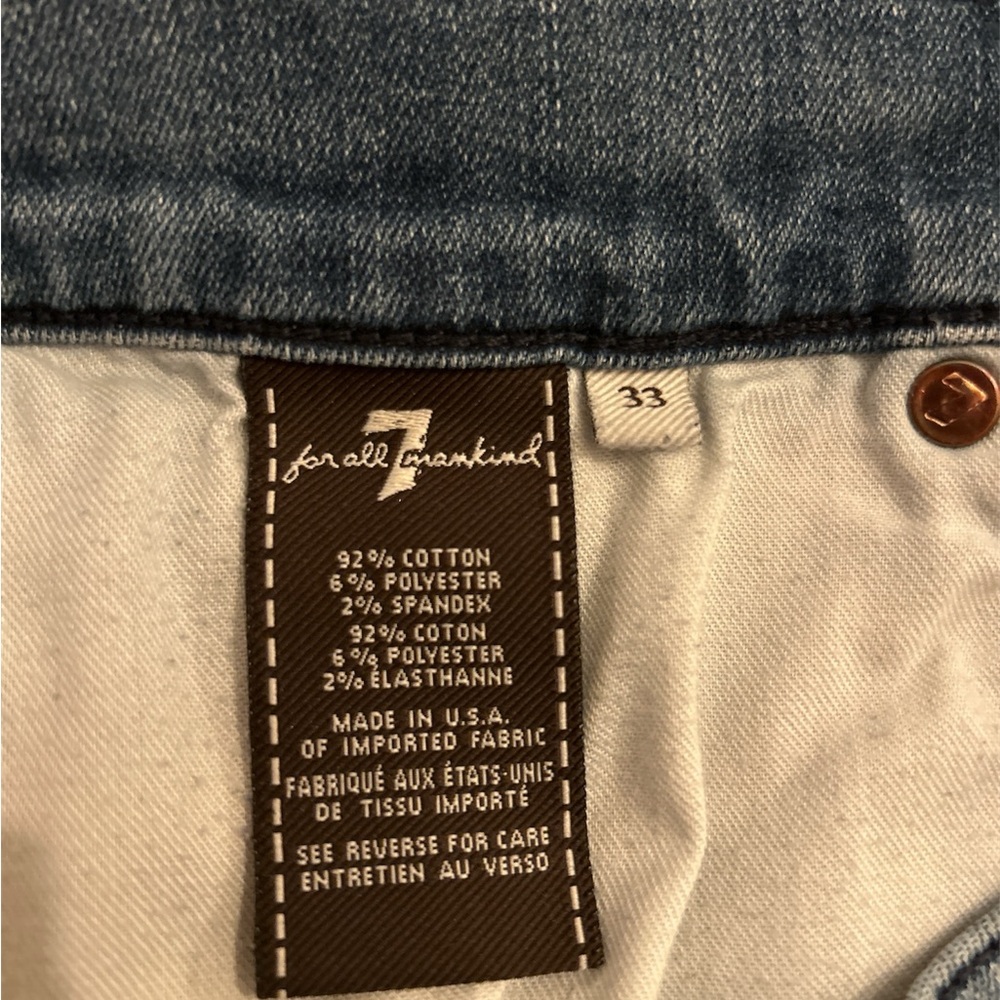 Seven For all Mankind Jeans Dark Distressed Size 33 - Picture 5 of 5